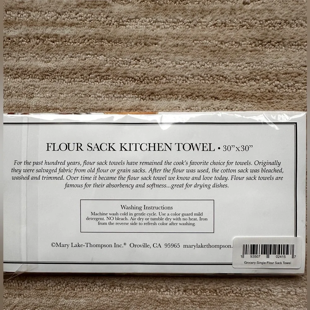 Mary Lake-Thompson Vintage Kitchen Utensils Flour Sack Towels Cotton Dish Towel